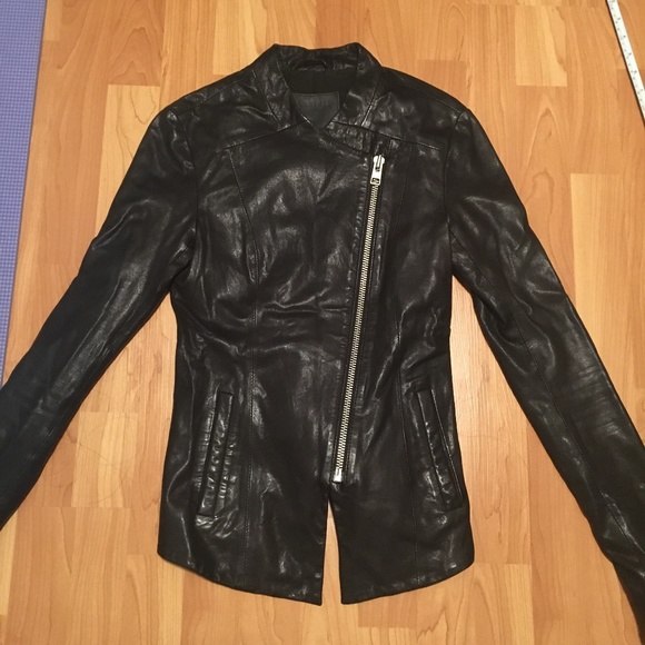 All Saints Arlo Leather Jacket US 0 - Picture 3 of 12